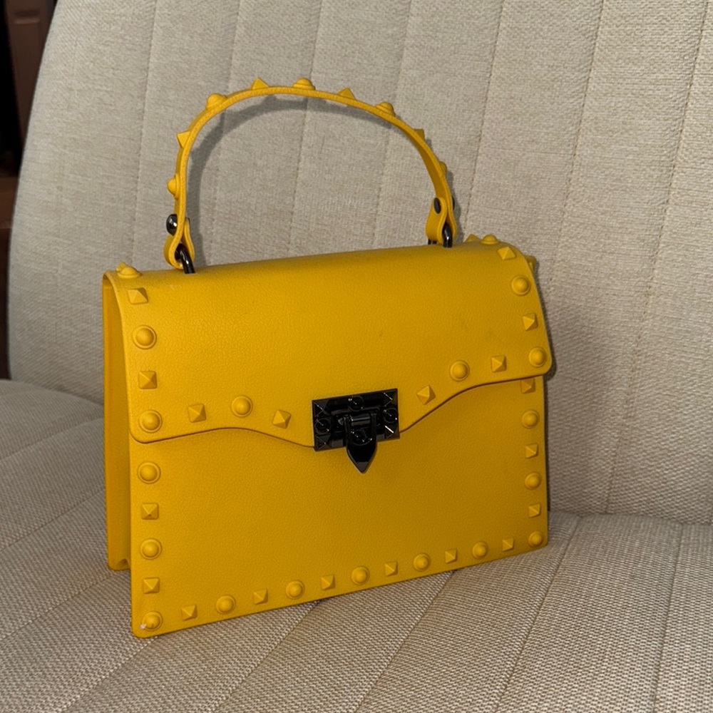 Yellow Studded Handbag